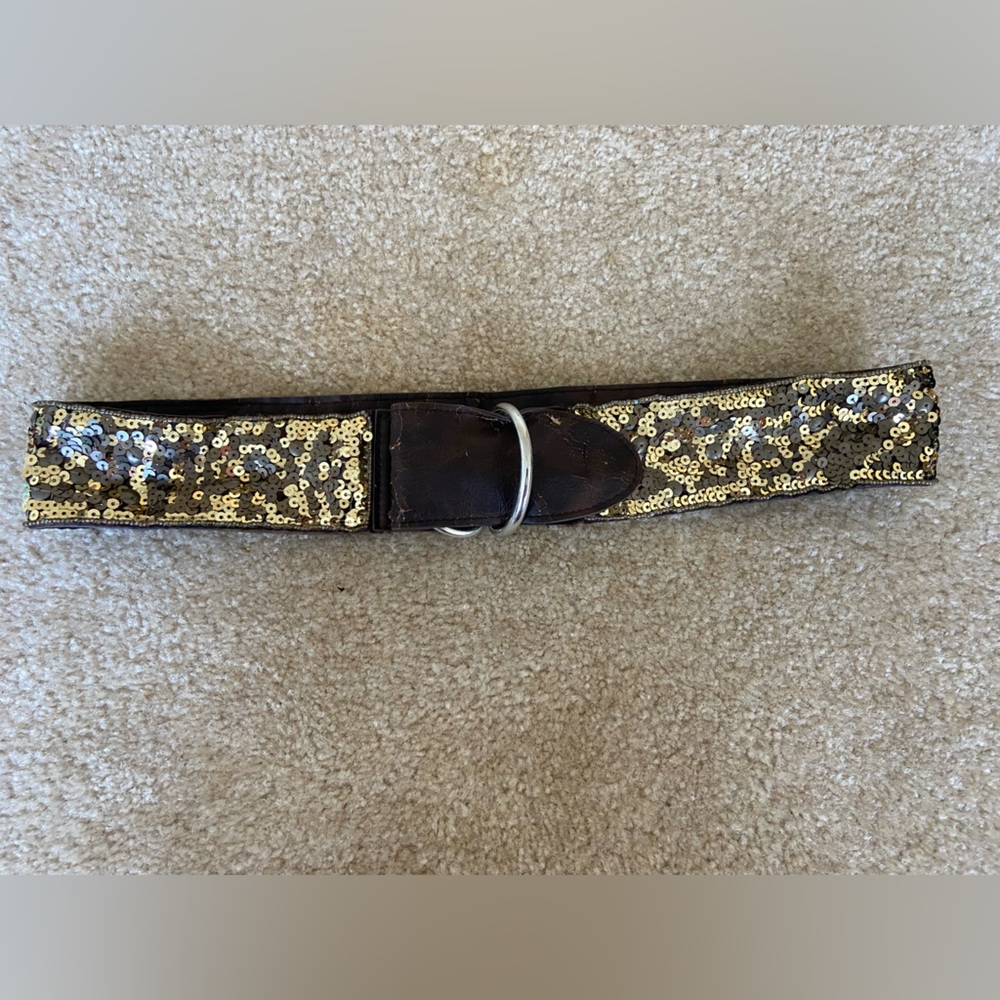 Gold and brown Express belt